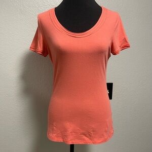 Lole Peach Scoop Neck Certified Organic Cotton Short Sleeve Top Size Medium